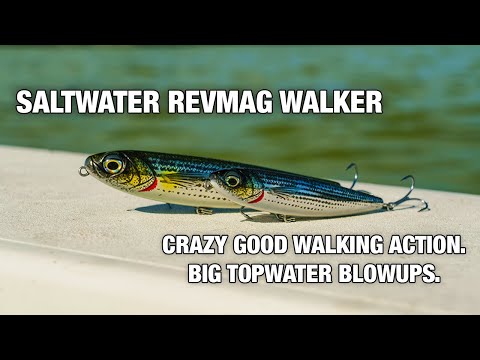 Savage Gear Saltwater RevMag Walker – Crazy Good Walking Action. Big Topwater Blowups!